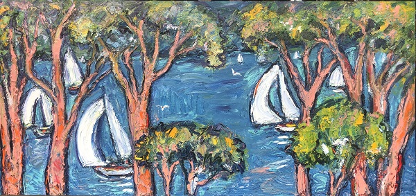 Red Gums and Sails 200cm x 100cm